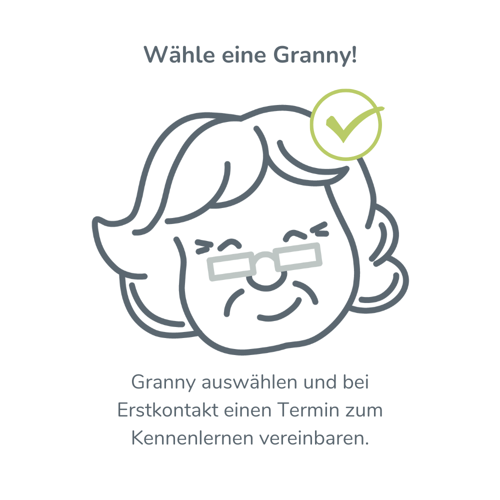 Granny mit Bestätigungshäkchen